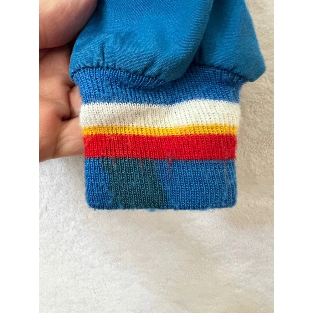 Weather Tamer Jacket Blue Vintage Sailboat Rainbow Stripe 18 Months
